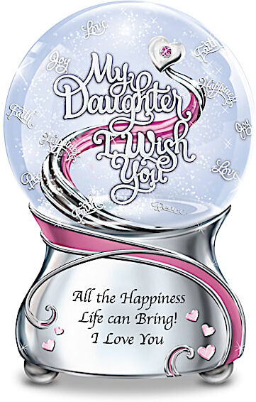 The Bradford Exchange Daughter Musical Glitter Globe With Swarovski Crystal Plays You Are So Beautiful