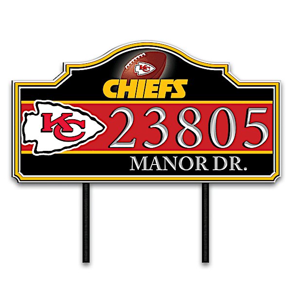The Bradford Exchange Kansas City Chiefs Personalized Outdoor Address Sign