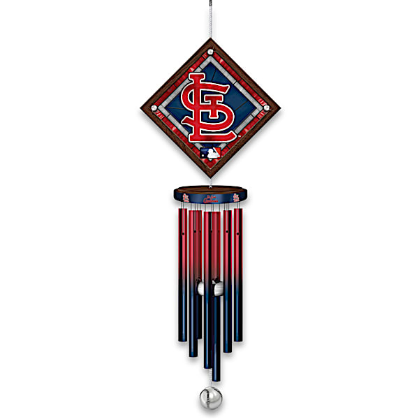 The Bradford Exchange Cardinals Indoor/Outdoor Wind Chime With Logo On Glass