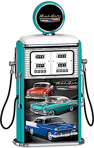 The Hamilton Collection Tri-Five Chevrolet Bel Air Gas Pump Sculpture