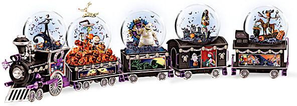 The Bradford Exchange Disney Tim Burton's The Nightmare Before Christmas Musical Glitter Globe Train