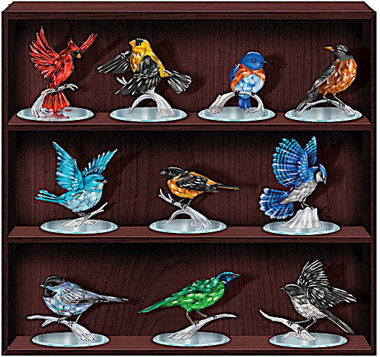 The Hamilton Collection Reflections of the Songbird Gemstone-Inspired Figurine Collection