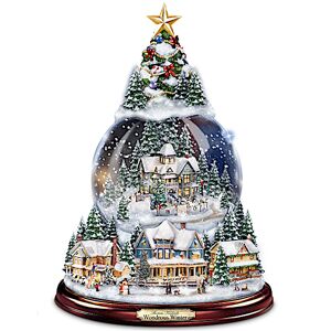 The Bradford Exchange Thomas Kinkade Wondrous Winter Christmas Tree Snowglobe