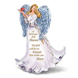 The Bradford Exchange Forever With You Figurine Illuminated Crystal Winged Angel Figurine