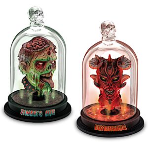 Hawthorne Village Heads Of Horror Illuminated Glass Dome Sculpture Collection Hawthorne Village Heads Of Horror Illuminated Glass Dome Sculpture Collection