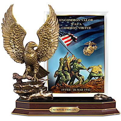 The Bradford Exchange 80th Anniversary Iwo Jima Plaque With Eagle Sculpture The Bradford Exchange 80th Anniversary Iwo Jima Plaque With Eagle Sculpture