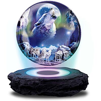 The Bradford Exchange Robin Koni Levitating Globe Wolf Sculpture The Bradford Exchange Robin Koni Levitating Globe Wolf Sculpture