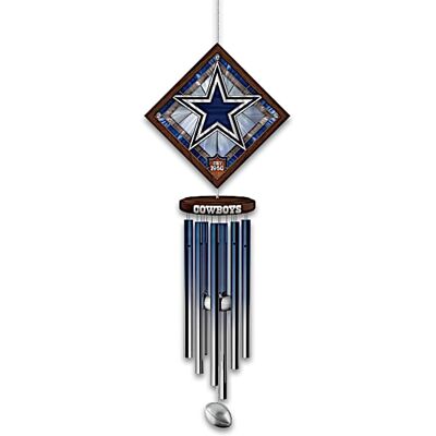 The Bradford Exchange NFL Dallas Cowboys Wind Chime With Stained-Glass Logo The Bradford Exchange NFL Dallas Cowboys Wind Chime With Stained-Glass Logo