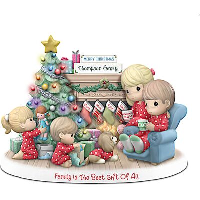 The Hamilton Collection Precious Moments Illuminated Family Christmas Figurine The Hamilton Collection Precious Moments Illuminated Family Christmas Figurine