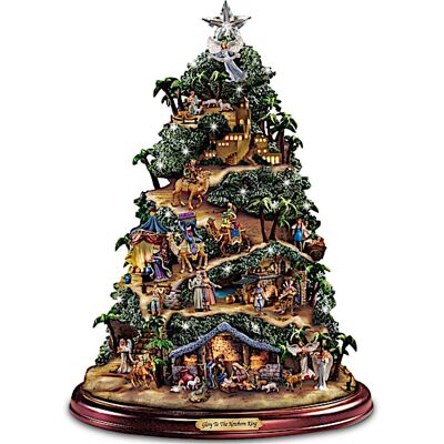 Hawthorne Village Thomas Kinkade Illuminated Musical Tabletop Nativity Tree Hawthorne Village Thomas Kinkade Illuminated Musical Tabletop Nativity Tree