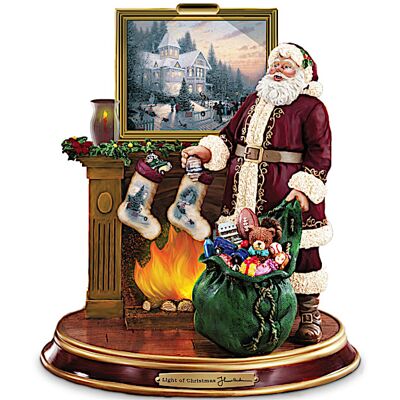 The Bradford Editions Thomas Kinkade Illuminated Santa Claus Figurine The Bradford Editions Thomas Kinkade Illuminated Santa Claus Figurine