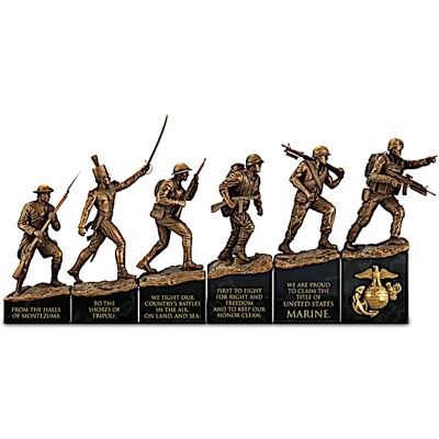 The Bradford Exchange USMC History Timeline Cold-Cast Bronze Sculpture Collection The Bradford Exchange USMC History Timeline Cold-Cast Bronze Sculpture Collection
