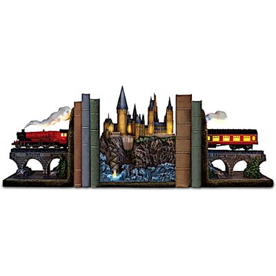 The Bradford Exchange HARRY POTTER HOGWARTS Bookend Collection Lights Up The Bradford Exchange HARRY POTTER HOGWARTS Bookend Collection Lights Up