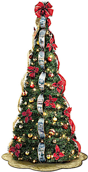 The Bradford Exchange Thomas Kinkade Pre-Lit Pull-Up Christmas Tree: Wondrous Winter