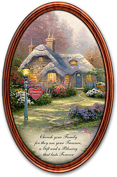 The Bradford Exchange Personalized Collector Plate: Thomas Kinkade Family Treasures Masterpiece Plate