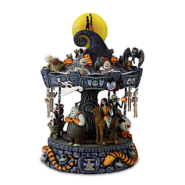 The Bradford Exchange Tim Burton's The Nightmare Before Christmas Rotating Musical Carousel: Lights Up