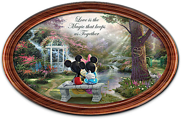 The Bradford Exchange Disney The Magic Of Love Personalized Thomas Kinkade Collector Plate