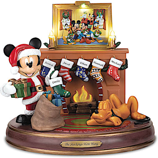 The Bradford Exchange The Disney The Stockings Were Hung...Musical Personalized Sculpture