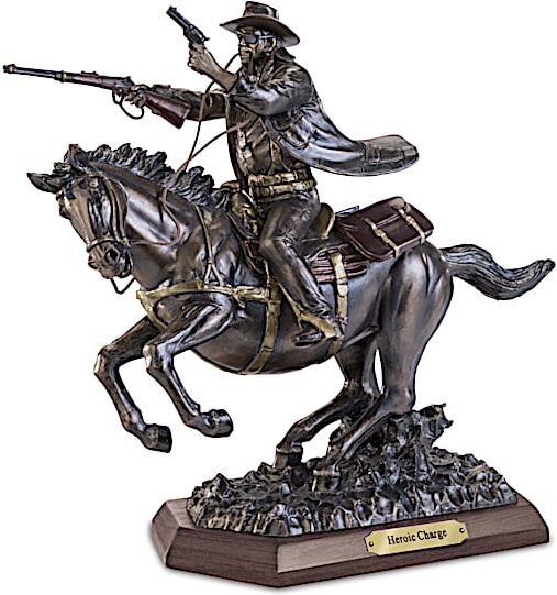 The Bradford Exchange John Wayne: Heroic Charge Cold-Cast Bronze Sculpture