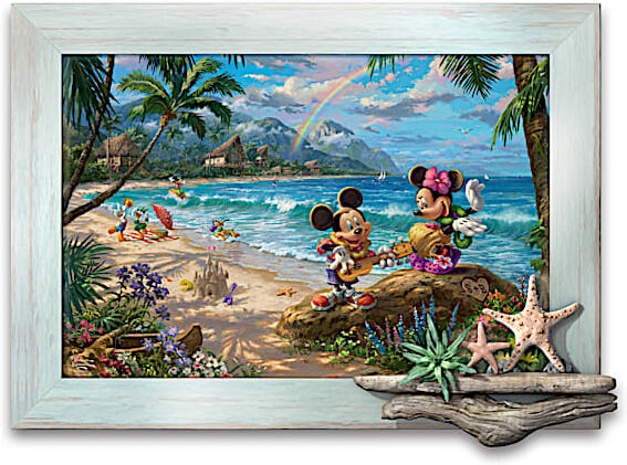 The Bradford Exchange Disney Thomas Kinkade Personalized Tropical Beach Wall Decor