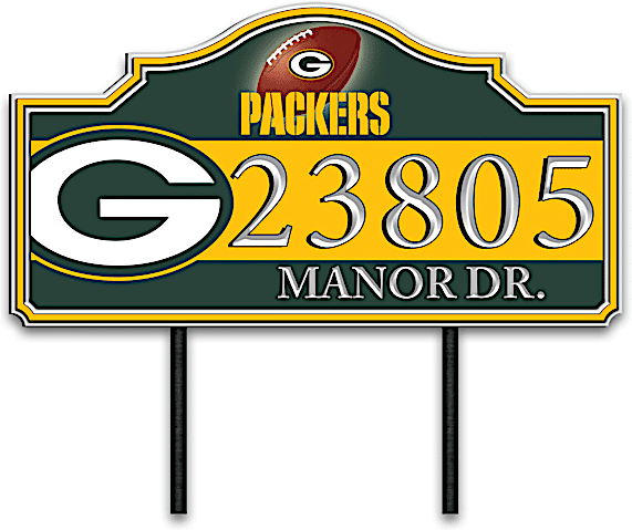 The Bradford Exchange Green Bay Packers Personalized Outdoor Address Sign