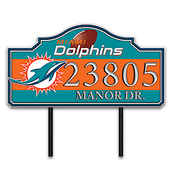 The Bradford Exchange Miami Dolphins Personalized Outdoor Address Sign