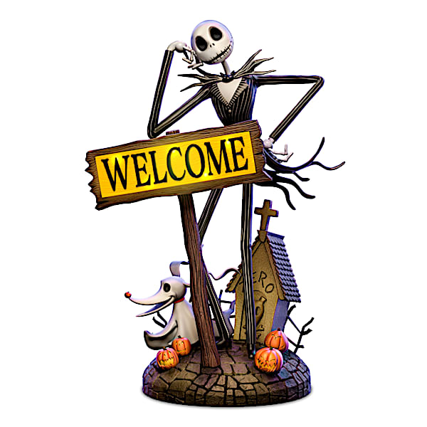 The Bradford Exchange Nightmare Before Christmas Solar Lit Outdoor Welcome Sign