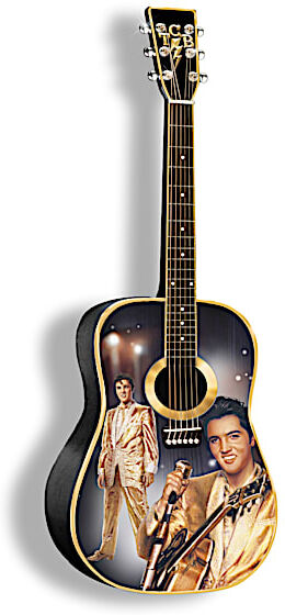 The Bradford Exchange Elvis Presley Guitar Sculpture With Color-Changing Lights