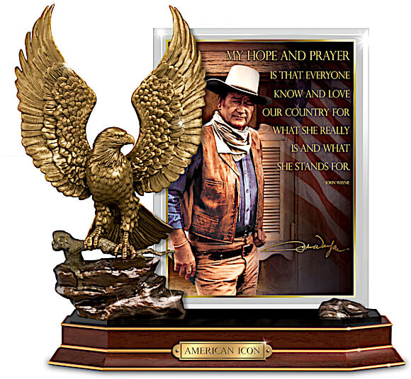 The Bradford Exchange John Wayne American Icon Sculpture With Patriotic Quote