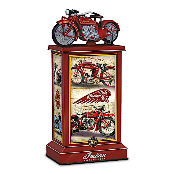 The Hamilton Collection Indian Motorcycle Illuminated Tribute Tower Sculpture