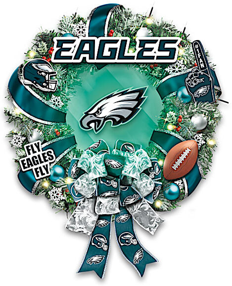 Hawthorne Village Philadelphia Eagles Illuminated Holiday Wreath