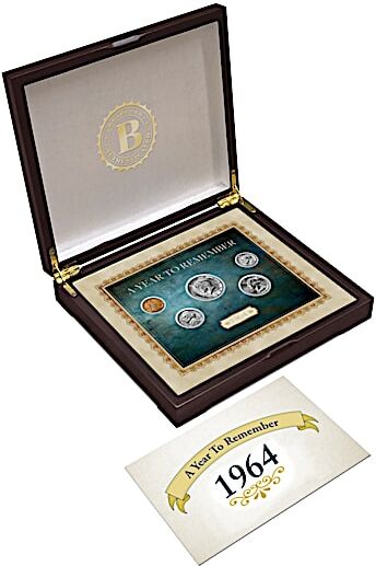 Bradford Authenticated Personalized Birth Year U.S. Coin Set With Custom Display Box