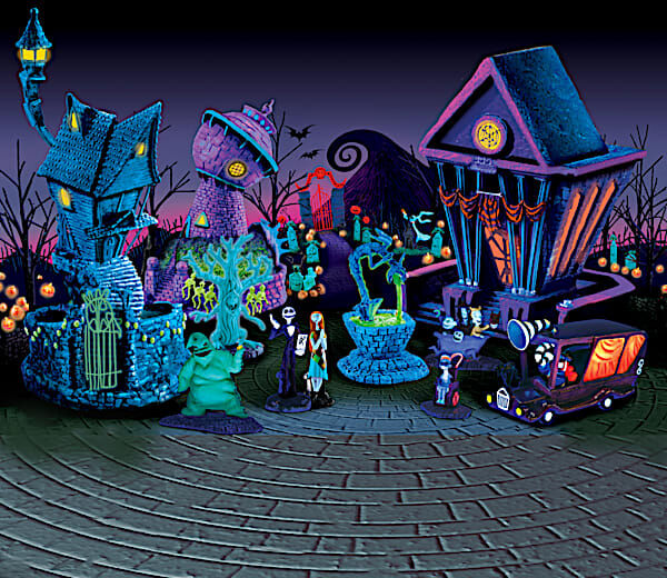 Hawthorne Village The Nightmare Before Christmas Black Light Village and Figurine Collection