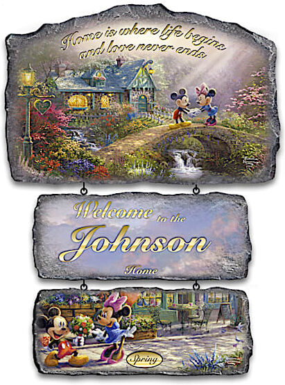 The Bradford Exchange Disney Thomas Kinkade Personalized Welcome Sign Collection