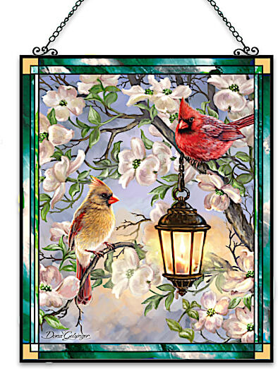 The Bradford Exchange Dona Gelsinger Songbirds Stained Glass Suncatcher Collection