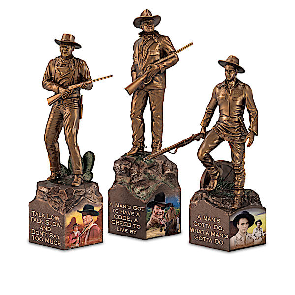The Bradford Exchange John Wayne Cold-Cast Bronze Sculpture Collection