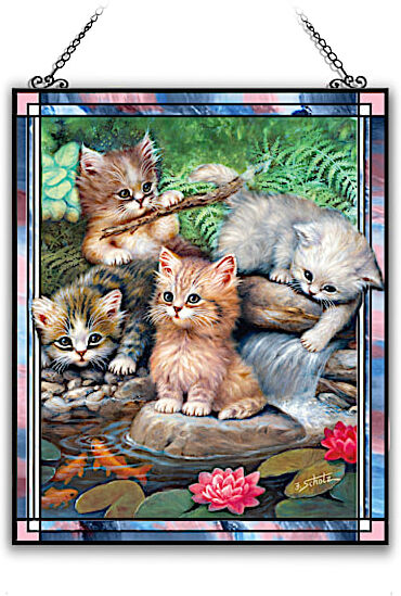 The Bradford Exchange Jrgen Scholz Playful Kittens Suncatcher Collection