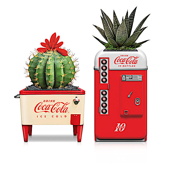 The Bradford Exchange COCA-COLA Timeless Classics Sculpted Planters And Succulents