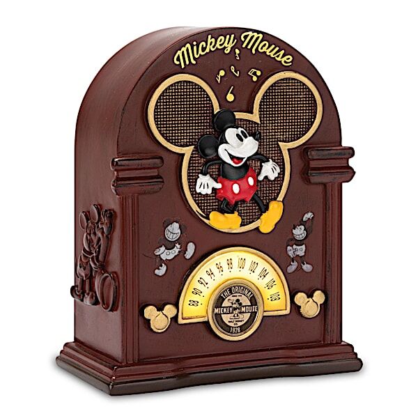 The Bradford Exchange Disney Mickey Mouse Light-Up Musical Radio And TV Sculptures
