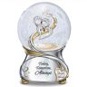 The Bradford Exchange Romantic Musical Glitter Globe with Personalized Heart and Swarovski Crystals