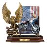 The Bradford Exchange Live Free Eagle Sculpture With Patriotic Biker Art Plaque