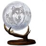 The Bradford Exchange Color-Changing Moon Sculpture With Al Agnew Wolf Art