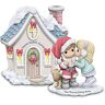 The Hamilton Collection Precious Moments Mommy And Santa Figurine With Lighted House