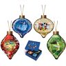 The Bradford Exchange Disney Dazzling Dreams Character Glass Ornament Collection Lights Up: Sets of 4