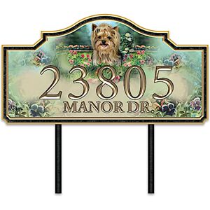 The Bradford Exchange Warm Yorkie Welcome Personalized Address Sign