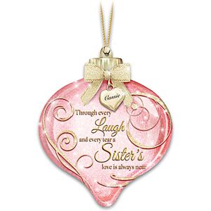 The Bradford Exchange Personalized Hand-Blown Glass Ornament For Sisters Lights Up
