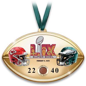The Bradford Exchange Eagles Super Bowl LIX Ornament With NFL Game-Used Ball Piece