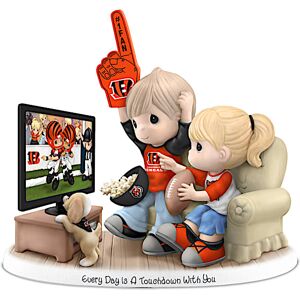 The Hamilton Collection NFL Licensed Cincinnati Bengals Fan Precious Moments Porcelain Figurine