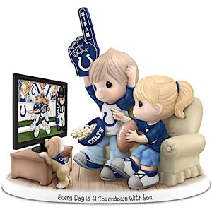 The Hamilton Collection Indianapolis Colts Porcelain Figurine With Fans, TV & Pup