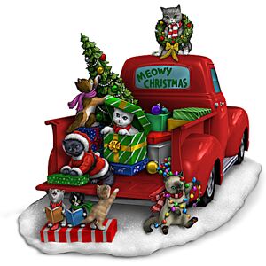 The Hamilton Collection Blake Jensen Meowy Christmas Cats Figurine